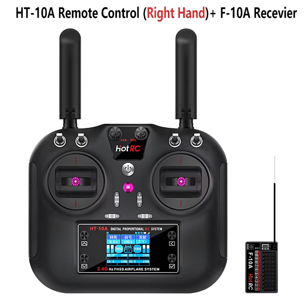 Rc Helicopter Motor - Hotrc HT-10A 2.4G 10CH送信機 F10A受信機 RC飛行機、車、ボート、ドローン用