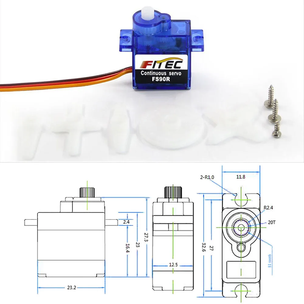 Feetech ミニ FS90R マイクロサーボ 360 度 - Rc Helicopter Servo のレビューと価格